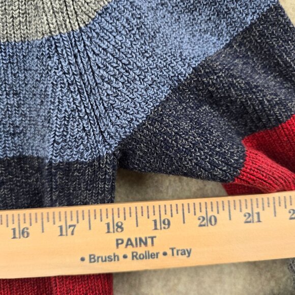 Izod Mens L/G Striped Cotton Sweater Red/Blue/Gray - Picture 7 of 7